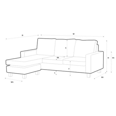 Lincoln Reversible Corner Sofa With Footstool - Brown Fabric