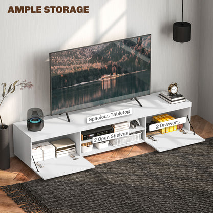 HOMCOM odern TV unit Cabinet Entertainment Centre for TVs up to 90" w/ Cabinet Shelf for Living room Bedroom White