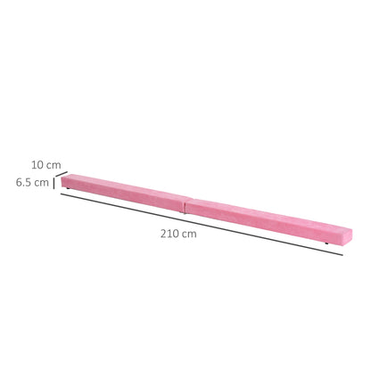 HOMCOM .1M 7FT Gymnastics Folding Balance Beam Home Gym Training Exercise Sports - Pink