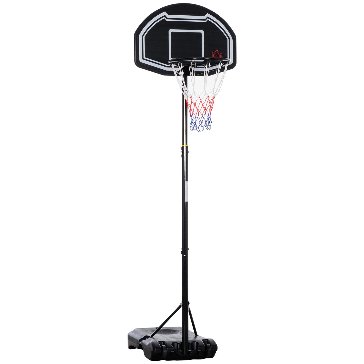 HOMCOM djustable Basketball Hoop and Stand, with Wheels and Weight Base Black