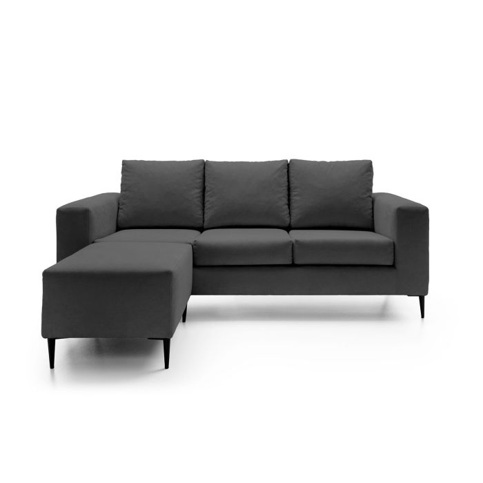 Rocky Reversible Corner Sofa - Black Fabric