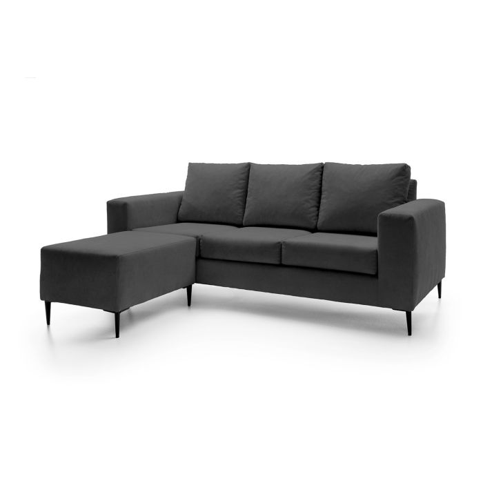 Rocky Reversible Corner Sofa - Black Fabric