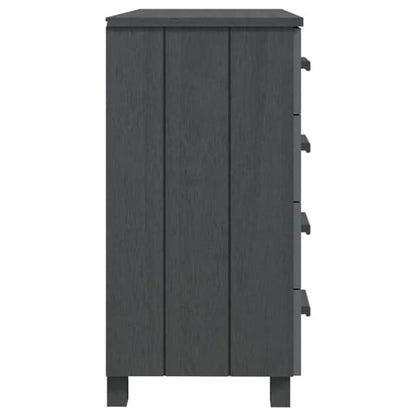 Abril Pinewood Chest Of 5 Drawers In Dark Grey