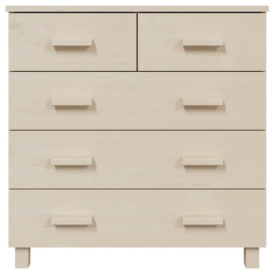 Abril Pinewood Chest Of 5 Drawers In Honey Brown