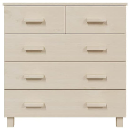 Abril Pinewood Chest Of 5 Drawers In Honey Brown