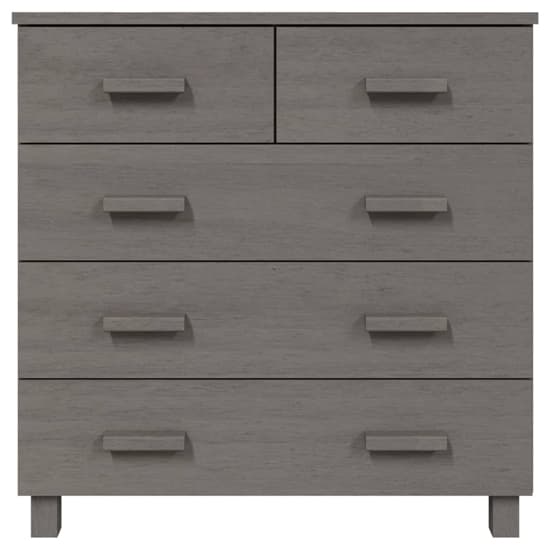 Abril Pinewood Chest Of 5 Drawers In Light Grey