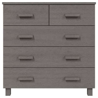 Abril Pinewood Chest Of 5 Drawers In Light Grey