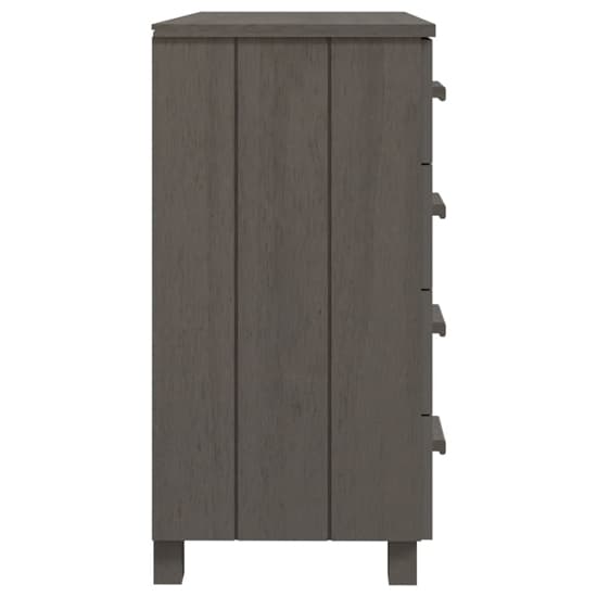 Abril Pinewood Chest Of 5 Drawers In Light Grey