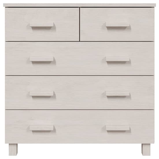 Abril Pinewood Chest Of 5 Drawers In White