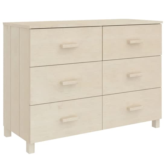 Abril Pinewood Chest Of 6 Drawers In Honey Brown