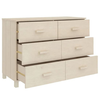 Abril Pinewood Chest Of 6 Drawers In Honey Brown