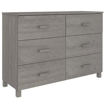 Abril Pinewood Chest Of 6 Drawers In Light Grey