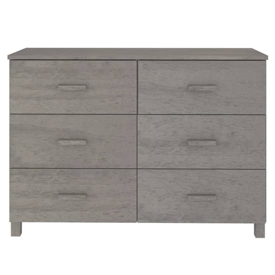 Abril Pinewood Chest Of 6 Drawers In Light Grey