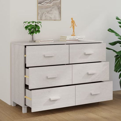 Abril Pinewood Chest Of 6 Drawers In White