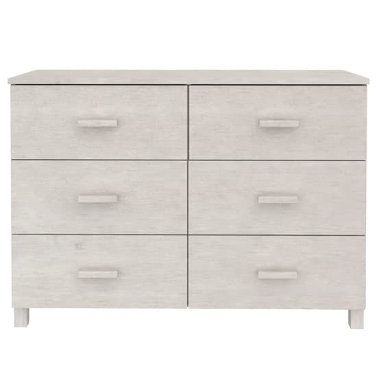 Abril Pinewood Chest Of 6 Drawers In White