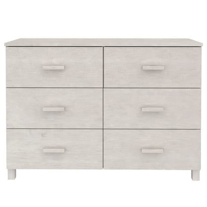 Abril Pinewood Chest Of 6 Drawers In White