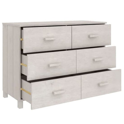 Abril Pinewood Chest Of 6 Drawers In White