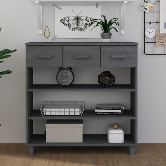 Abril Pinewood Console Table with Honey Brown Finish, 3 Spacious Drawers, Ideal for Entryway and Living Room