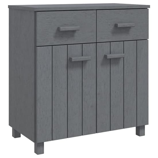 Furco Abril Dark Grey Pinewood Sideboard with 2 Doors & 2 Drawers for Living Room or Dining Room Storage