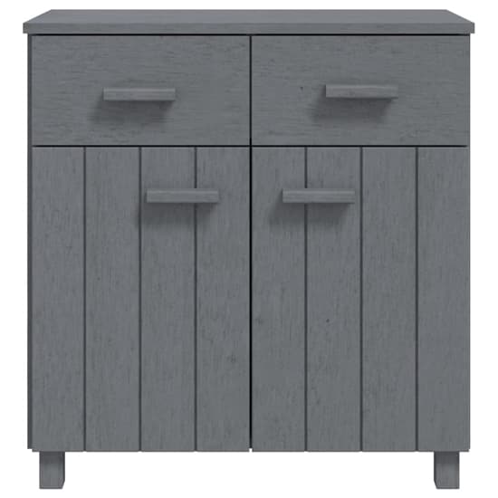 Furco Abril Dark Grey Pinewood Sideboard with 2 Doors & 2 Drawers for Living Room or Dining Room Storage