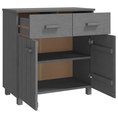 Furco Abril Dark Grey Pinewood Sideboard with 2 Doors & 2 Drawers for Living Room or Dining Room Storage