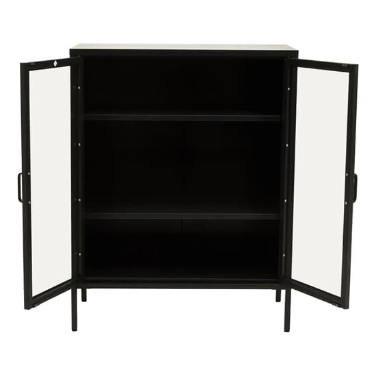 Accra Steel Display Cabinet With 2 Doors In Black