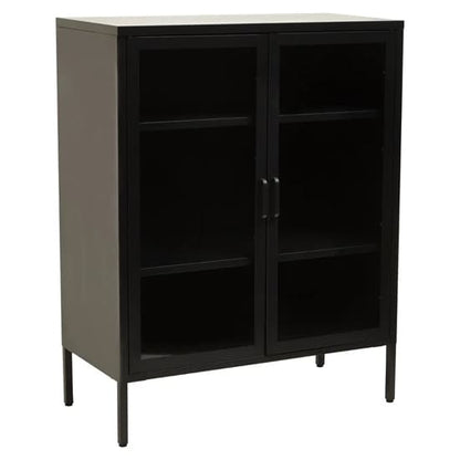 Accra Steel Display Cabinet With 2 Doors In Black