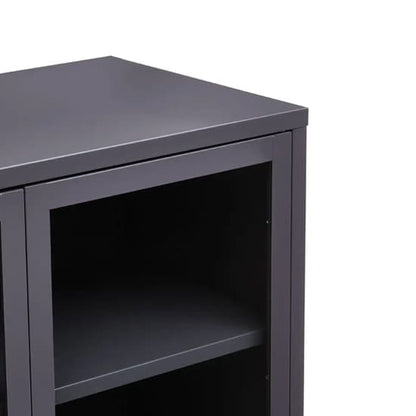 Accra Steel Display Cabinet With 2 Doors In Grey