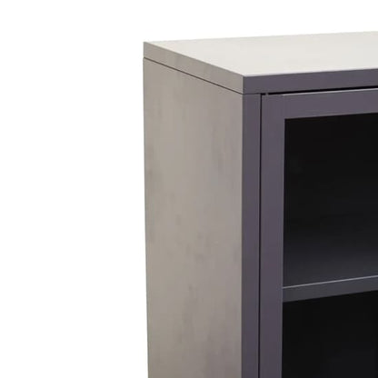 Accra Steel Display Cabinet With 2 Doors And Shelf In Grey