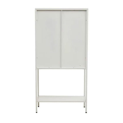 Accra Steel Display Cabinet With 2 Doors And Shelf In White