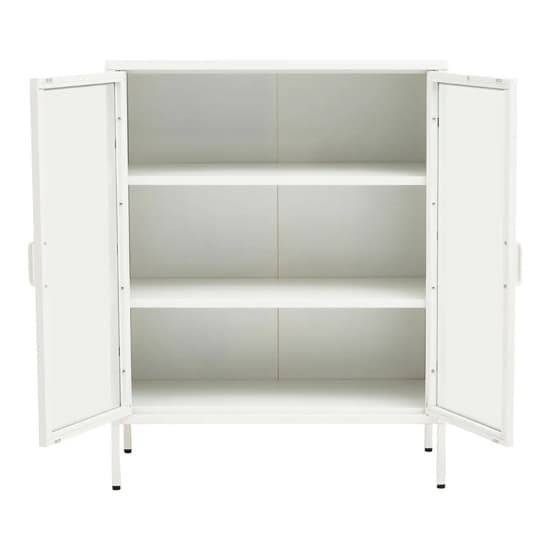 Accra Steel Display Cabinet With 2 Doors In White