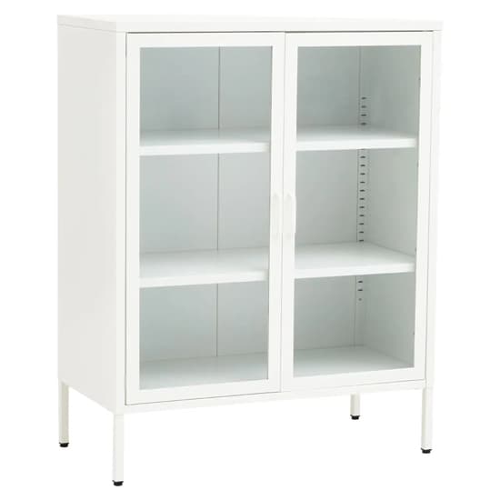 Accra Steel Display Cabinet With 2 Doors In White