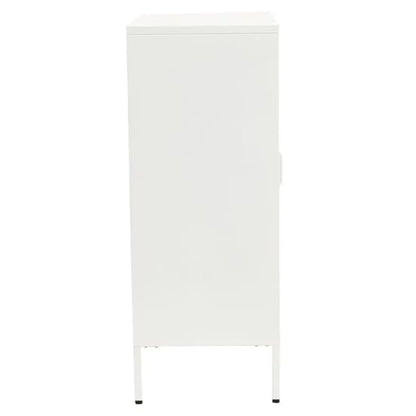 Accra Steel Display Cabinet With 2 Doors In White