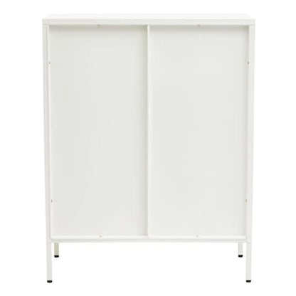 Accra Steel Display Cabinet With 2 Doors In White