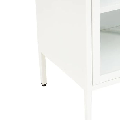 Accra Steel Display Cabinet With 2 Doors In White