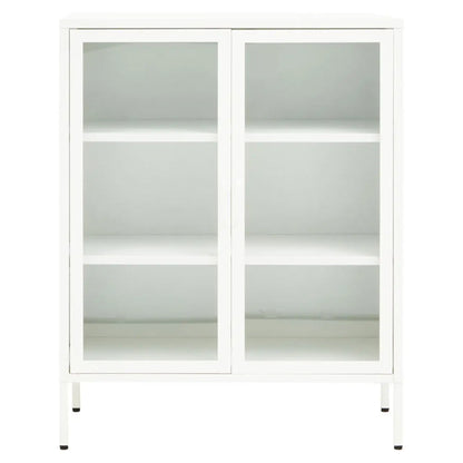 Accra Steel Display Cabinet With 2 Doors In White