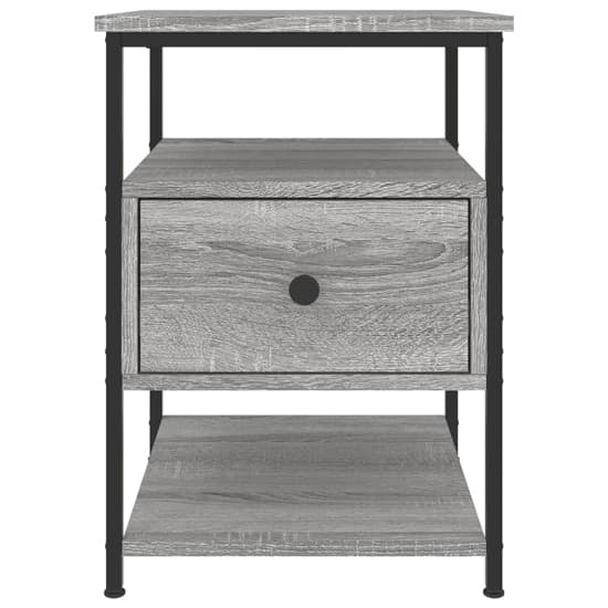 Achava Wooden Bedside Cabinet 1 Drawer 1 Shelf In Grey Sonoma Oak