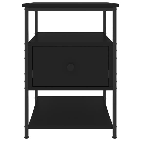 Achava Wooden Bedside Cabinet 1 Drawer 1 Shelf In Black