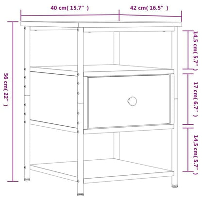 Achava Wooden Bedside Cabinet 1 Drawer 1 Shelf In Black