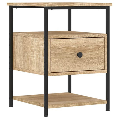 Achava Wooden Bedside Cabinet 1 Drawer 1 Shelf In Sonoma Oak