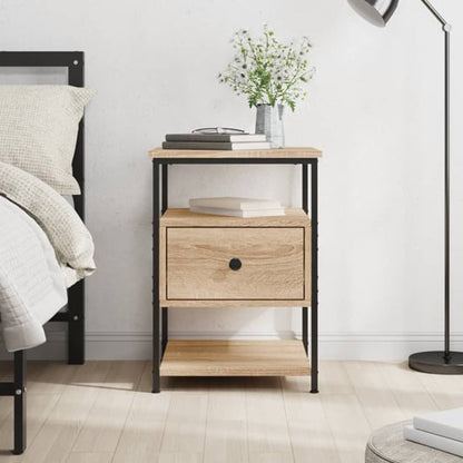 Achava Wooden Bedside Cabinet 1 Drawer 1 Shelf In Sonoma Oak