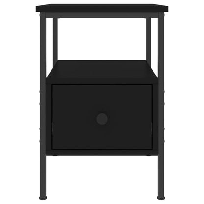 Achava Wooden Bedside Cabinet With 1 Drawer In Black