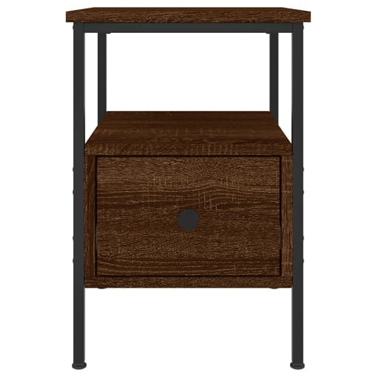 Achava Wooden Bedside Cabinet With 1 Drawer In Brown Oak