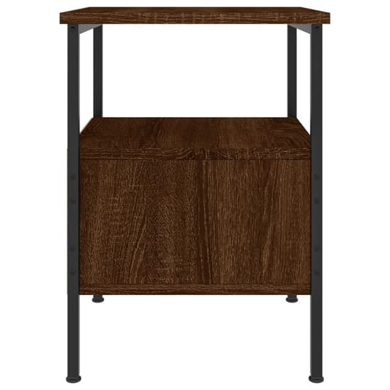 Achava Wooden Bedside Cabinet With 1 Drawer In Brown Oak