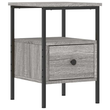 Achava Wooden Bedside Cabinet With 1 Drawer In Grey Sonoma Oak