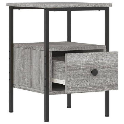 Achava Wooden Bedside Cabinet With 1 Drawer In Grey Sonoma Oak