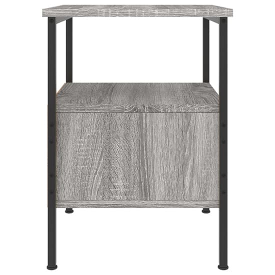 Achava Wooden Bedside Cabinet With 1 Drawer In Grey Sonoma Oak