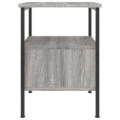 Achava Wooden Bedside Cabinet With 1 Drawer In Grey Sonoma Oak