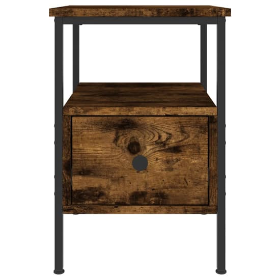 Achava Wooden Bedside Cabinet With 1 Drawer In Smoked Oak