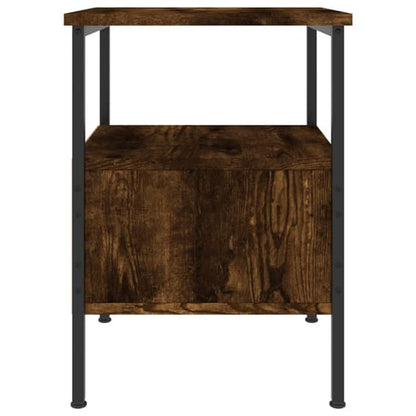 Achava Wooden Bedside Cabinet With 1 Drawer In Smoked Oak